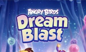 Logo du jeu Angry Birds Dream Blast, jeu de casse-bulles interactif projeté sur mur interactif