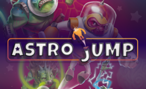 Logo for Astro Jump, interactive space game for interactive wall with astronauts and extraterrestrial creatures