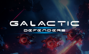 Logo of Galactic Defenders, an immersive space shooting and defence game on an interactive wall NeoXperiences