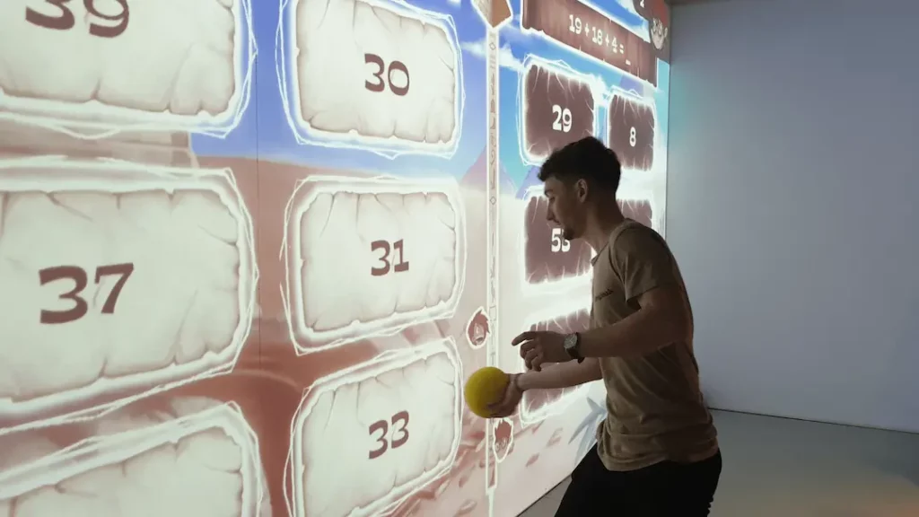 Jeu de math sur mur interactif - Abakus