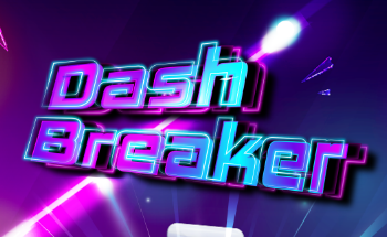 Visuel promotionnel du module Dash Breaker, un jeu interactif de rythme et de réflexe développé par NeoXperiences.