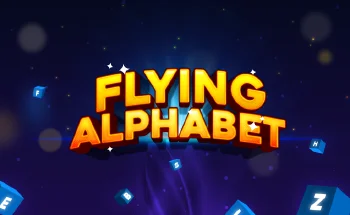 Gameplay Flying Alphabet : lettres flottantes à attraper pour reconstituer un mot dans un jeu éducatif interactif